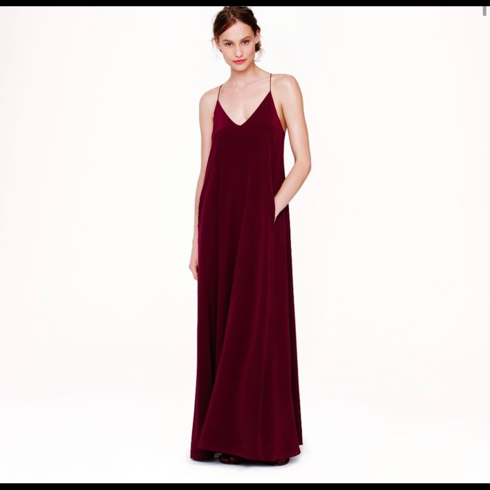 JCrew Maxi Plum Dress, bridesmaid